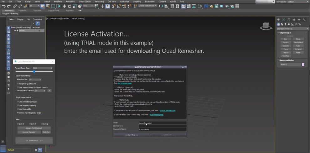 3dsmax模型拓扑插件QuadRemesherv1.0