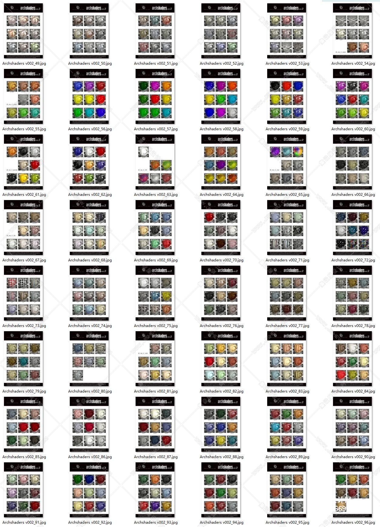 Evermotion模型 Shaders 材质库【904MB】Archshaders v001 and Archshaders v002