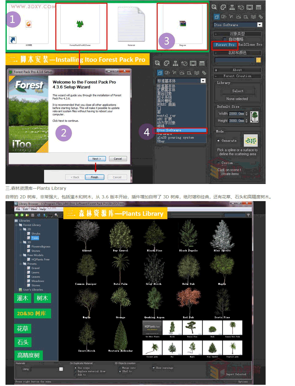 专业森林树木植物插件 Itoo Forest Pack Pro 4.36  For 3ds max 2009-2015