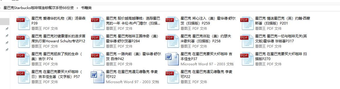 星巴克Starbucks咖啡馆连锁餐饮手册66份资料