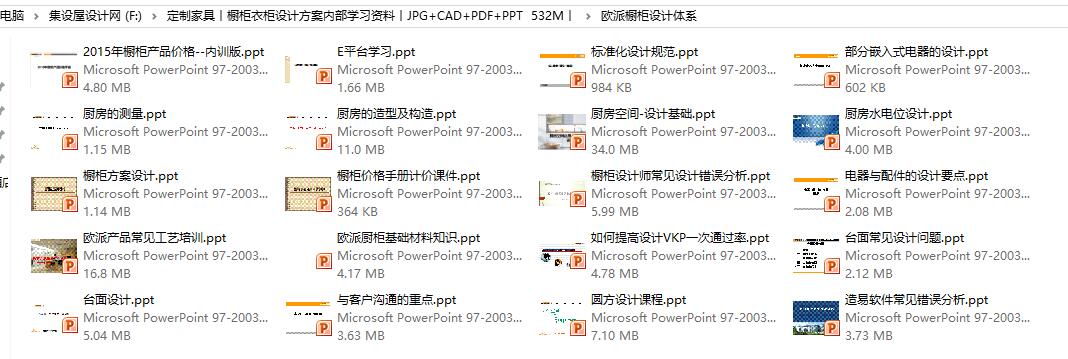 定制家具丨橱柜衣柜设计方案内部学习资料丨JPG+CAD+PDF+PPT  532M丨