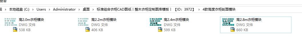 标准组合衣柜CAD图纸丨整木衣柜定制图库模板丨-30
