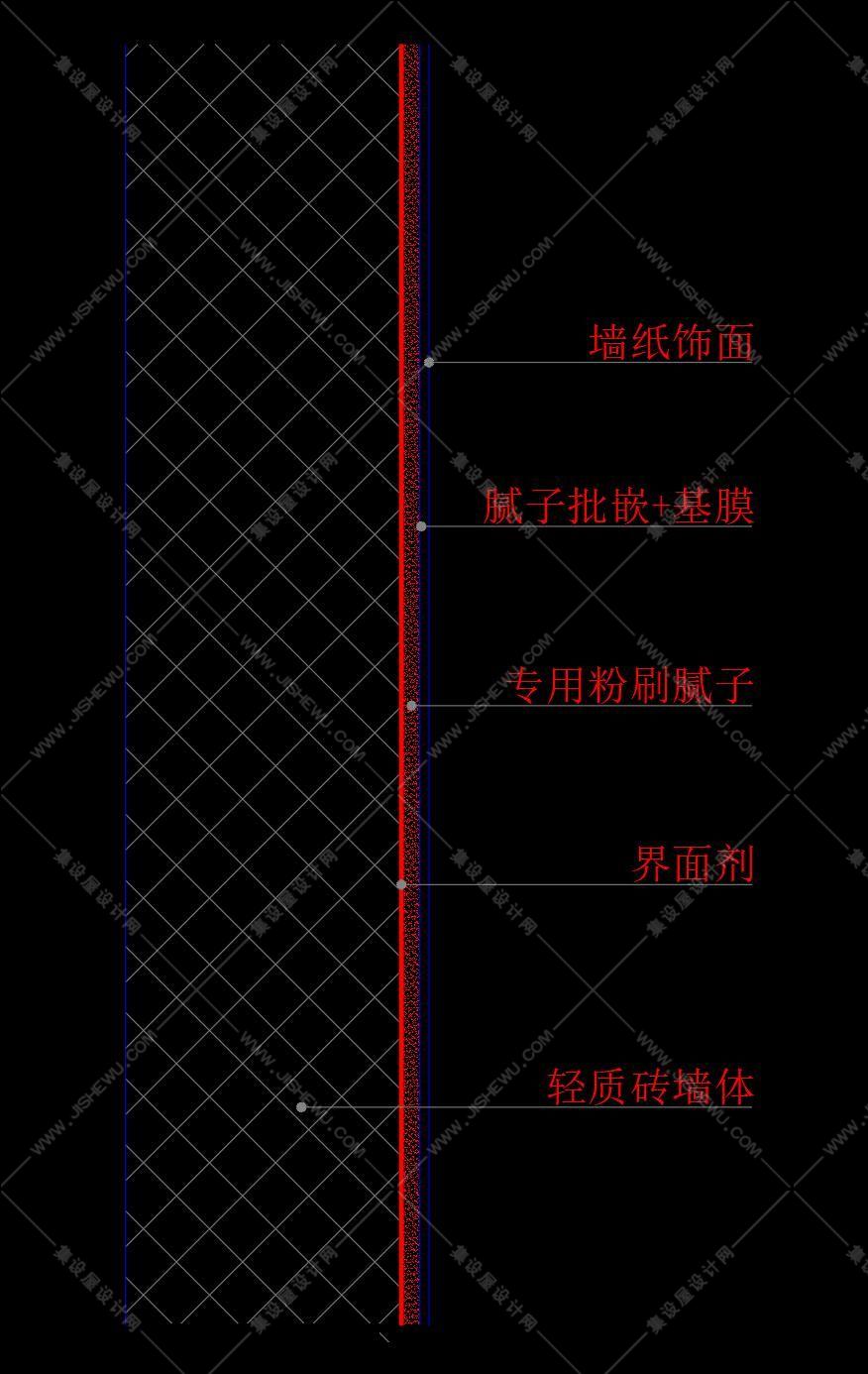 工艺节点《装饰工程常用基层做法》SU模型+CAD+基层厚度测算表！-19