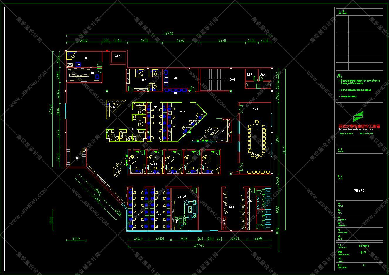 整套办公空间cad施工图-4