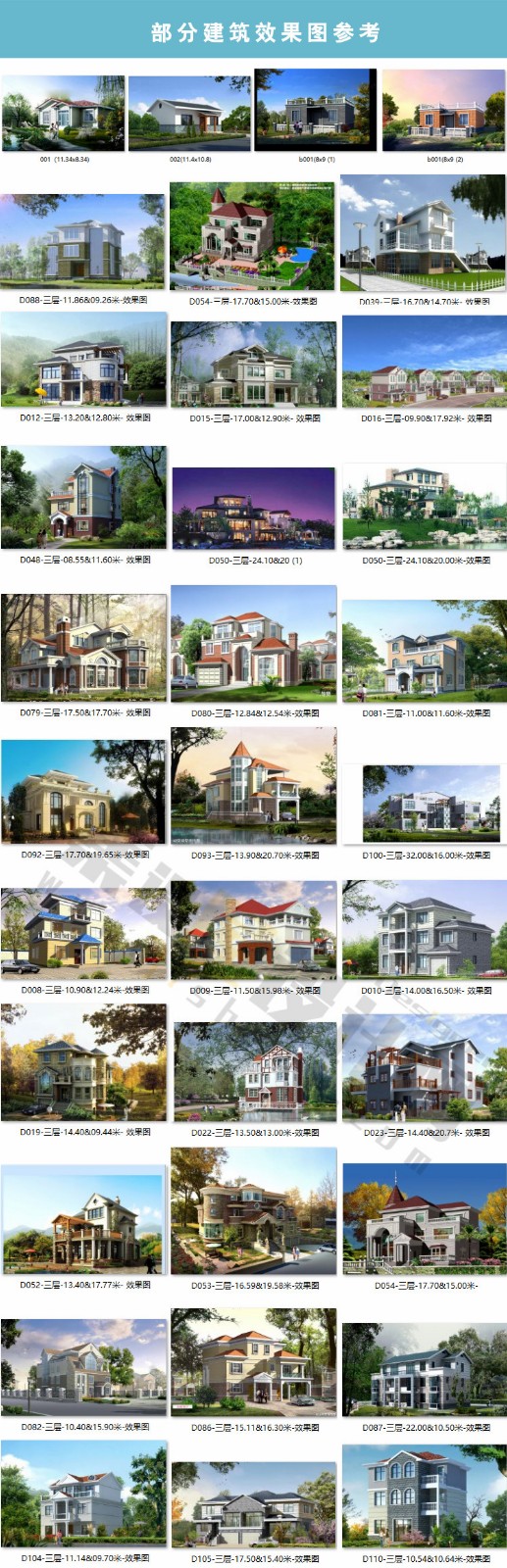 新农村自建房屋建筑结构施工图纸 全套CAD设计图效果图-4